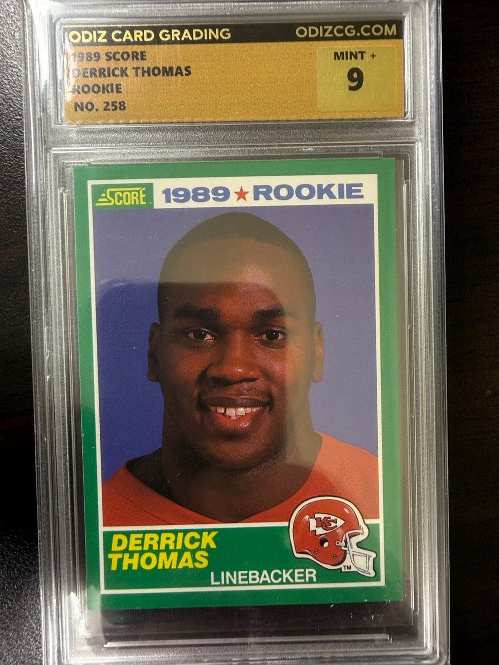Derrick Thomas 1989 Score Rookie Football Trading Card - Graded 9